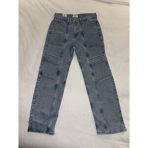 AGOLDE Cargo Denim Jeans Womens Size 28 NWT 90s Y2K Light Wash Straight Leg Blue